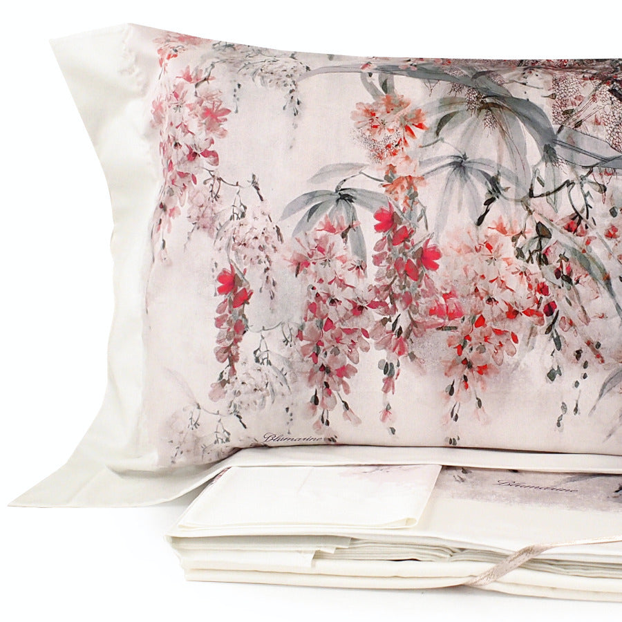 Completo lenzuola matrimoniale Blumarine Home Collection art. Glicine