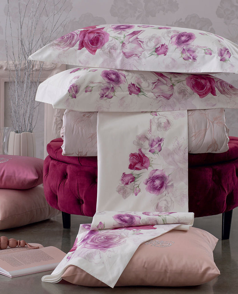 Completo lenzuola matrimoniale Blumarine Home Collection art. Rose