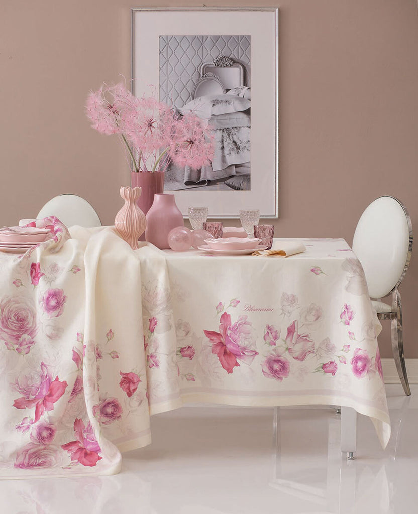 Tovaglia in lino 170x270 Blumarine Home Collection art. Rose