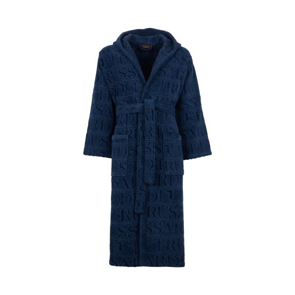 Accappatoio spugna jacquard con cappuccio Trussardi art. Overlogo