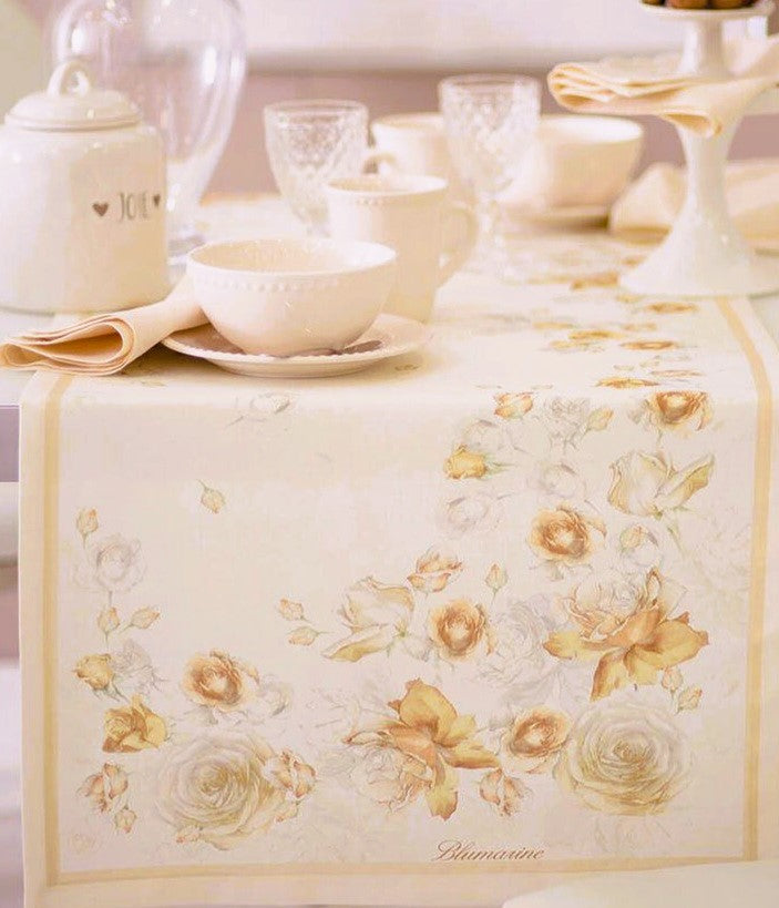 Tovaglia in lino 170x270 Blumarine Home Collection art. Rose